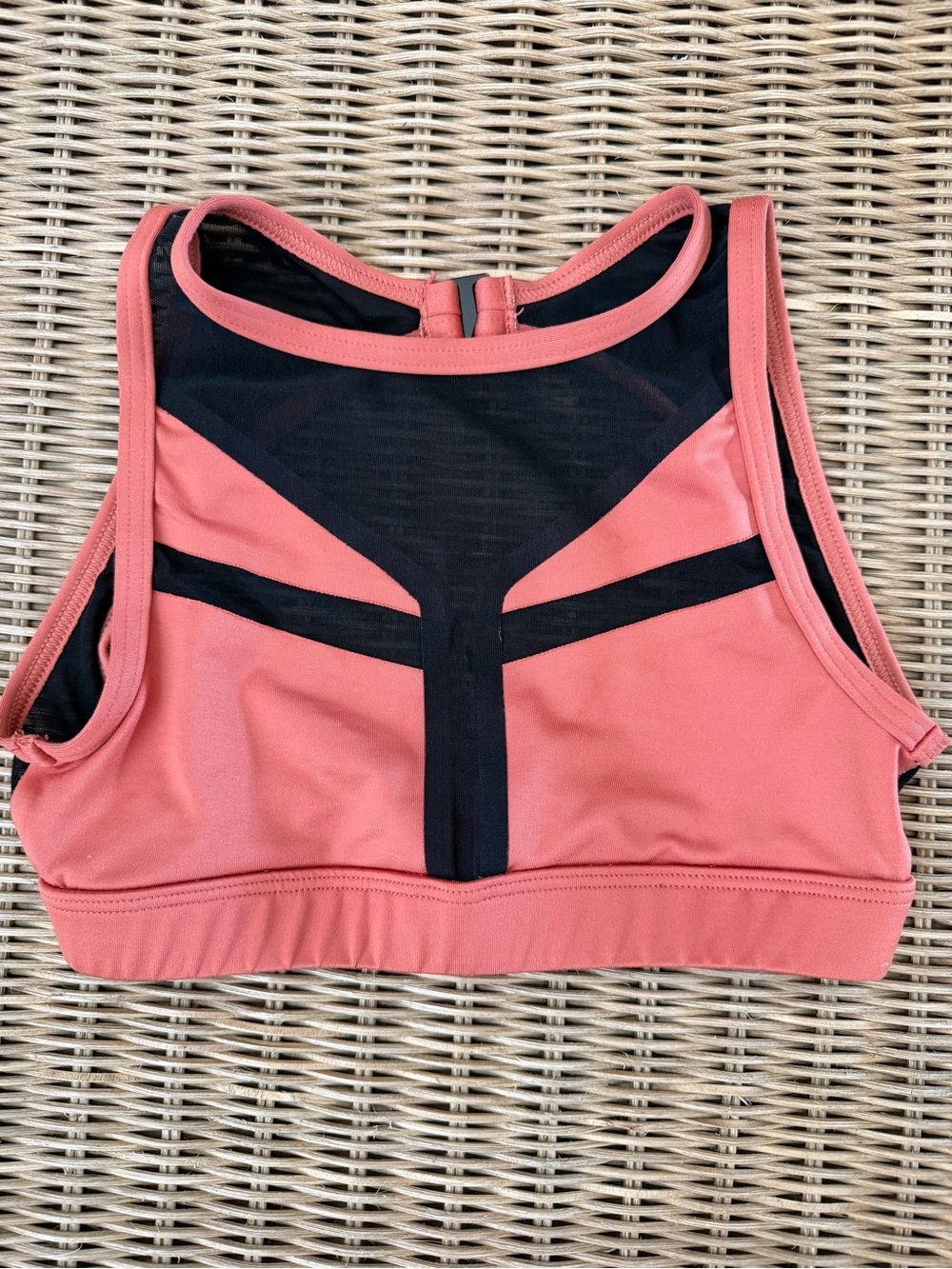 JO+JAX High-Neck Coral & Black Mesh Sports Bralette Size XXSA